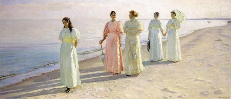 Michael Ancher Promenade on Skagen Beach (nn02) china oil painting image